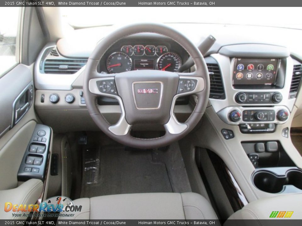 2015 GMC Yukon SLT 4WD White Diamond Tricoat / Cocoa/Dune Photo #25