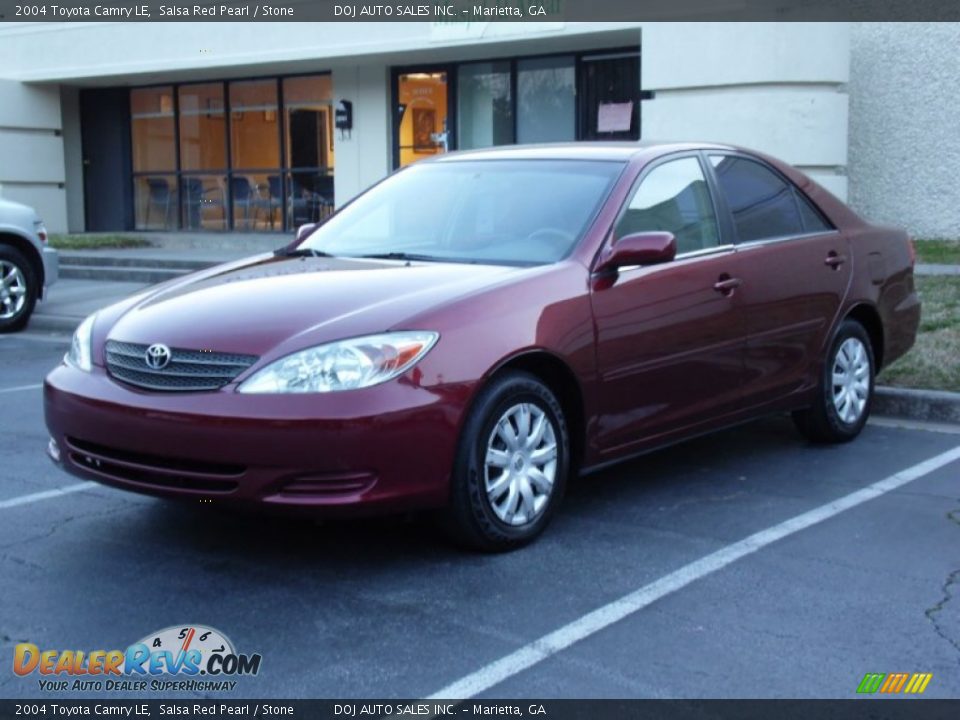 2004 Toyota Camry LE Salsa Red Pearl / Stone Photo #16