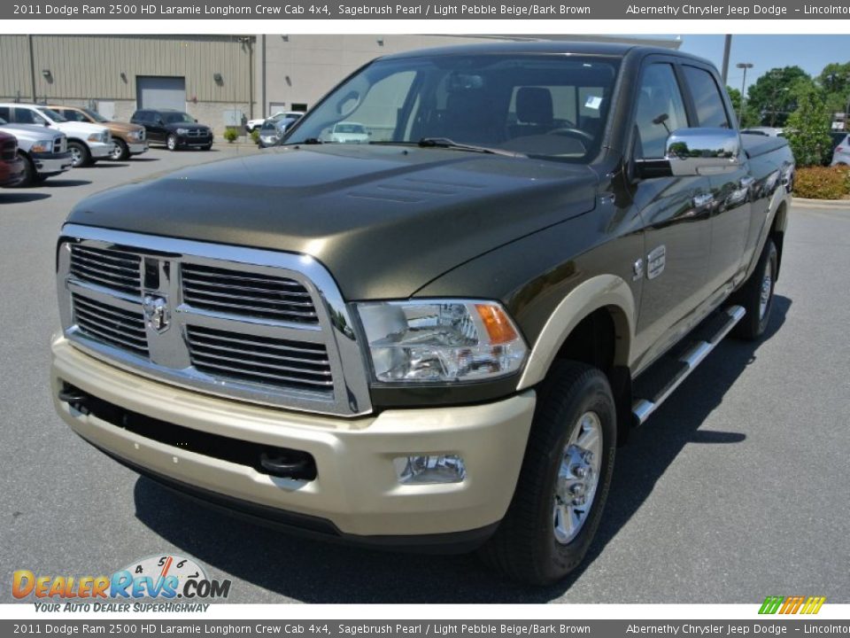 2011 Dodge Ram 2500 HD Laramie Longhorn Crew Cab 4x4 Sagebrush Pearl / Light Pebble Beige/Bark Brown Photo #1