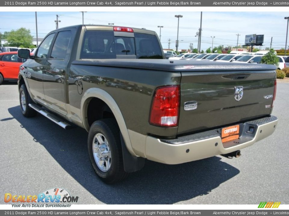 2011 Dodge Ram 2500 HD Laramie Longhorn Crew Cab 4x4 Sagebrush Pearl / Light Pebble Beige/Bark Brown Photo #4