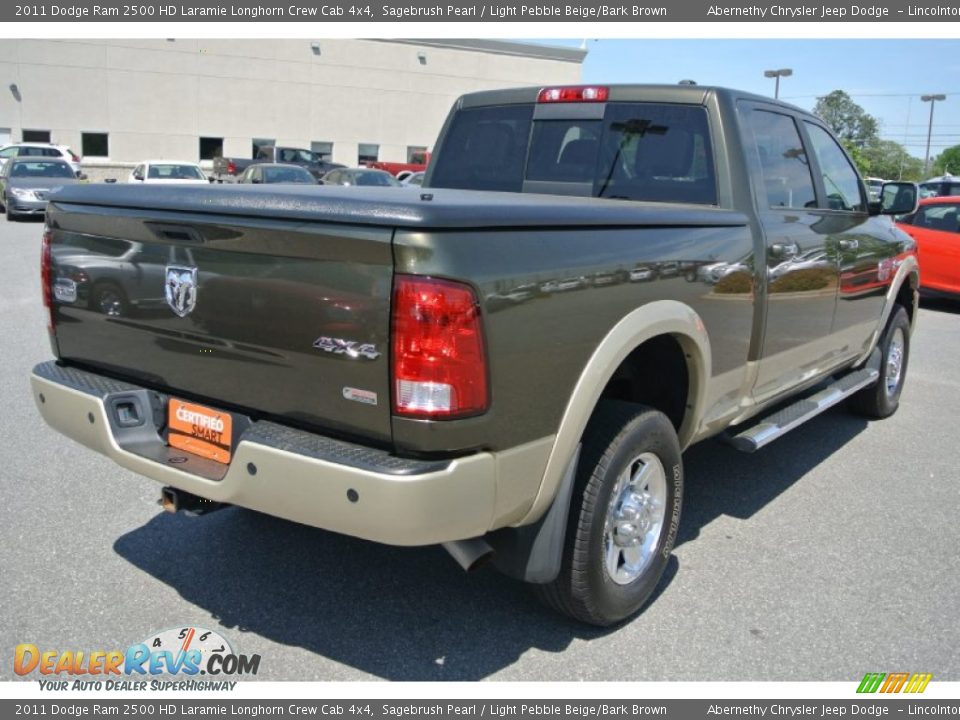2011 Dodge Ram 2500 HD Laramie Longhorn Crew Cab 4x4 Sagebrush Pearl / Light Pebble Beige/Bark Brown Photo #5