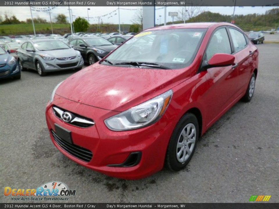 2012 Hyundai Accent GLS 4 Door Boston Red / Gray Photo #3