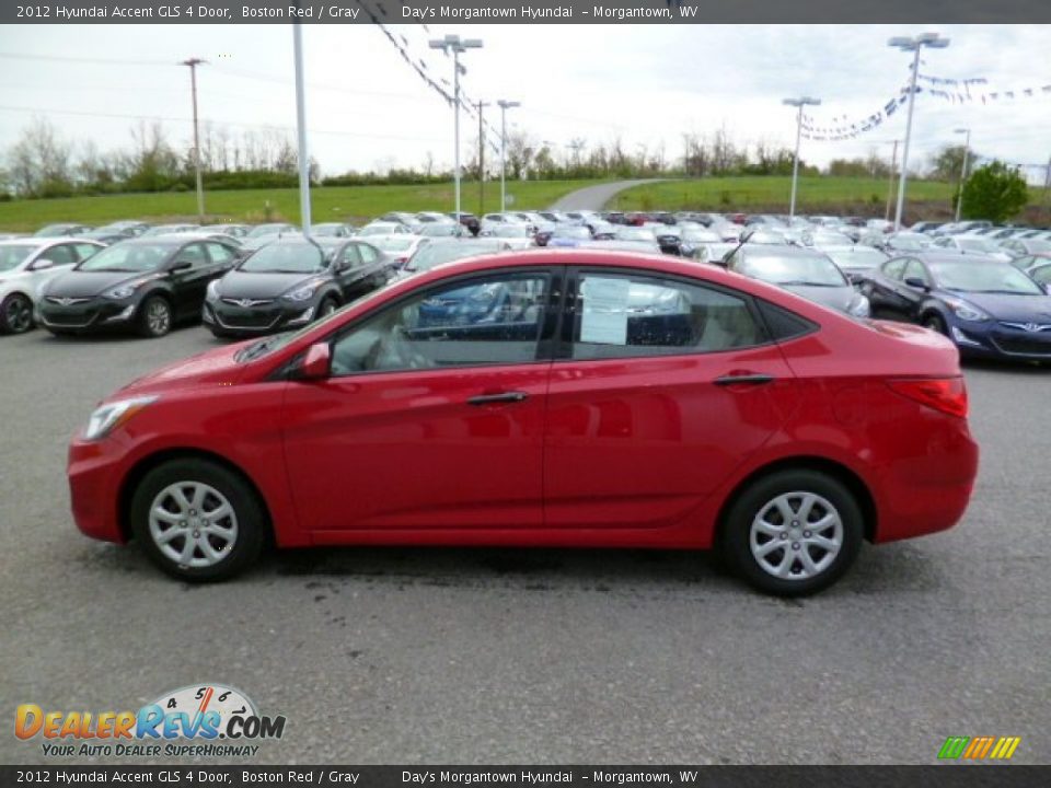 2012 Hyundai Accent GLS 4 Door Boston Red / Gray Photo #4