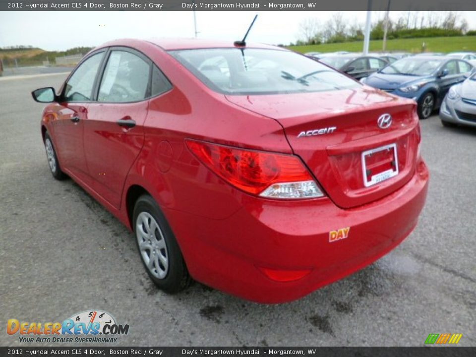2012 Hyundai Accent GLS 4 Door Boston Red / Gray Photo #5