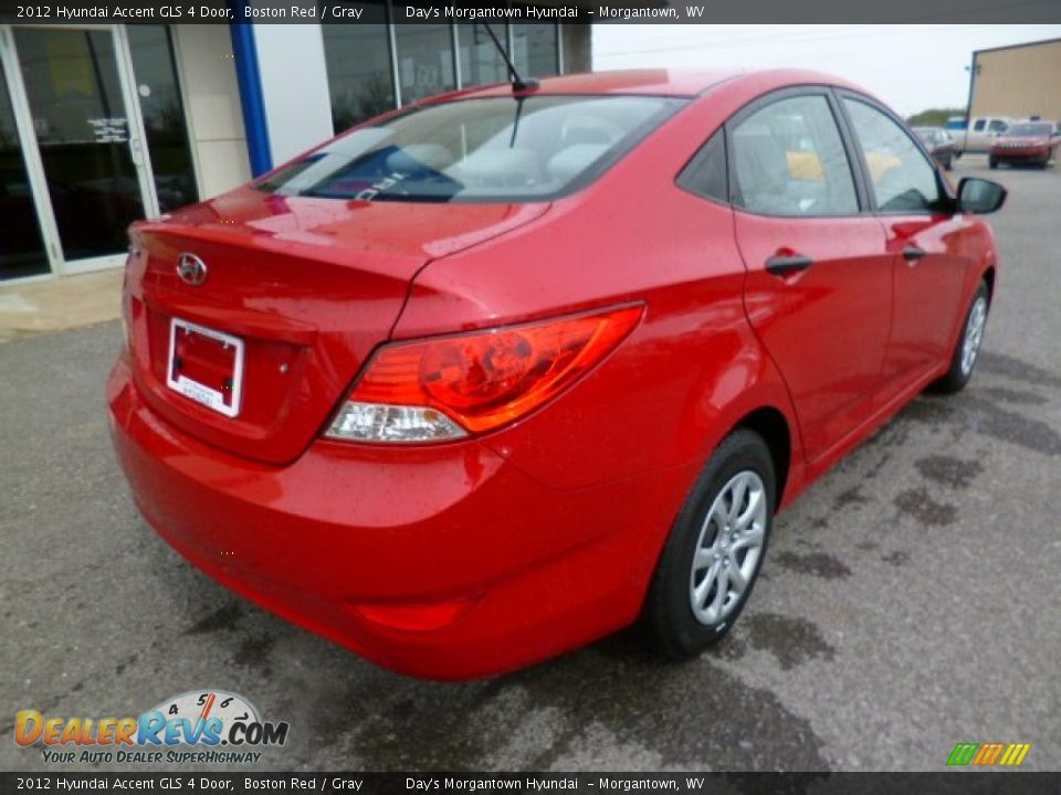2012 Hyundai Accent GLS 4 Door Boston Red / Gray Photo #7