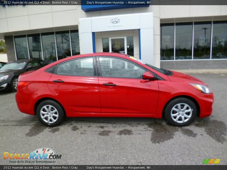 2012 Hyundai Accent GLS 4 Door Boston Red / Gray Photo #8
