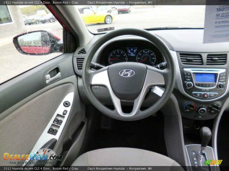 2012 Hyundai Accent GLS 4 Door Boston Red / Gray Photo #14