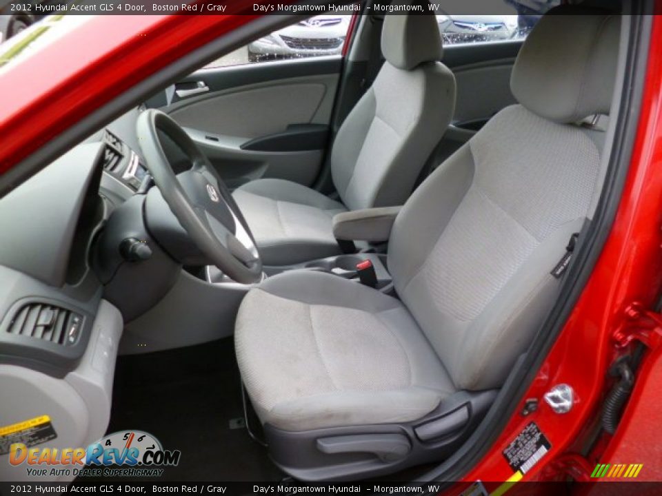 2012 Hyundai Accent GLS 4 Door Boston Red / Gray Photo #15