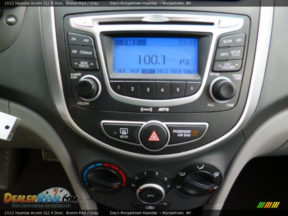 2012 Hyundai Accent GLS 4 Door Boston Red / Gray Photo #19