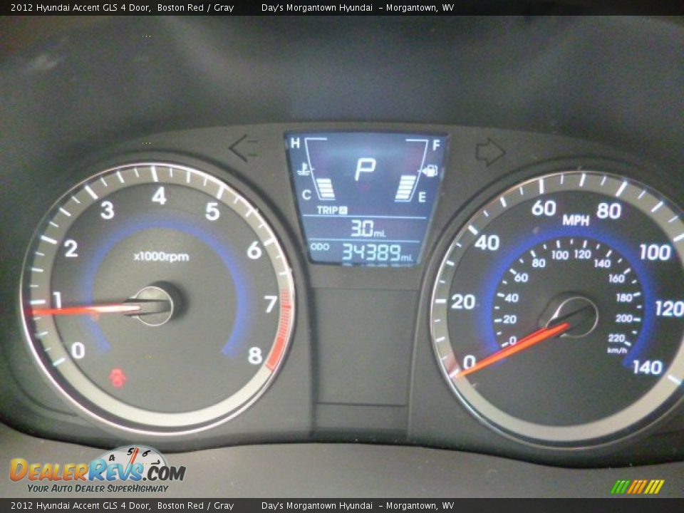 2012 Hyundai Accent GLS 4 Door Boston Red / Gray Photo #20