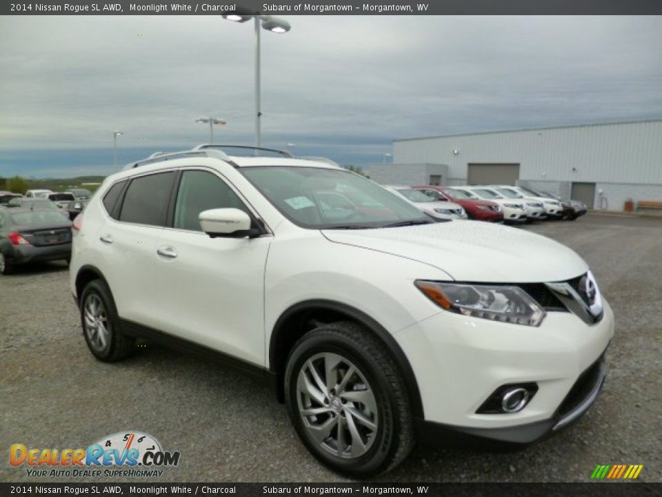 2014 Nissan Rogue SL AWD Moonlight White / Charcoal Photo #1