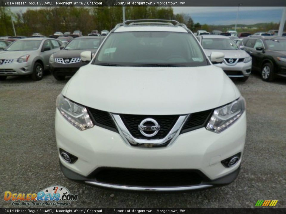 2014 Nissan Rogue SL AWD Moonlight White / Charcoal Photo #2