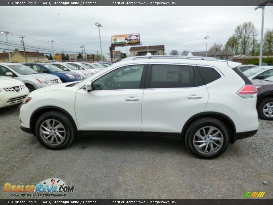 2014 Nissan Rogue SL AWD Moonlight White / Charcoal Photo #4