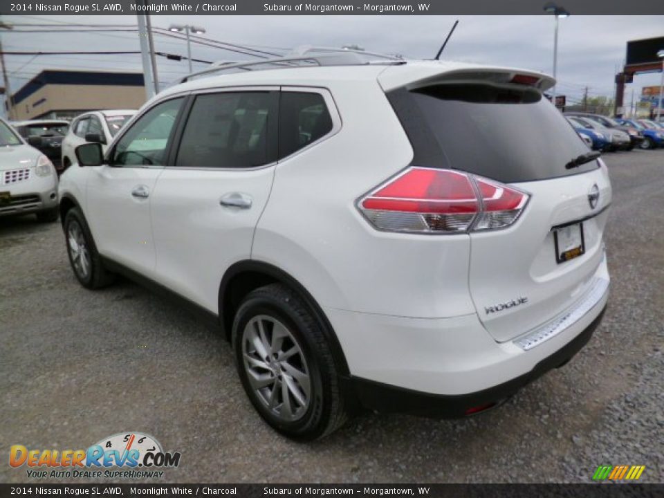2014 Nissan Rogue SL AWD Moonlight White / Charcoal Photo #5