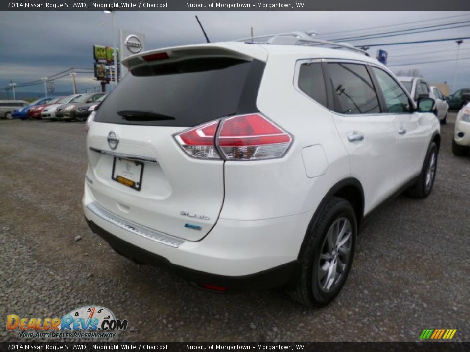 2014 Nissan Rogue SL AWD Moonlight White / Charcoal Photo #6