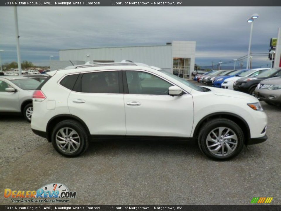 2014 Nissan Rogue SL AWD Moonlight White / Charcoal Photo #7