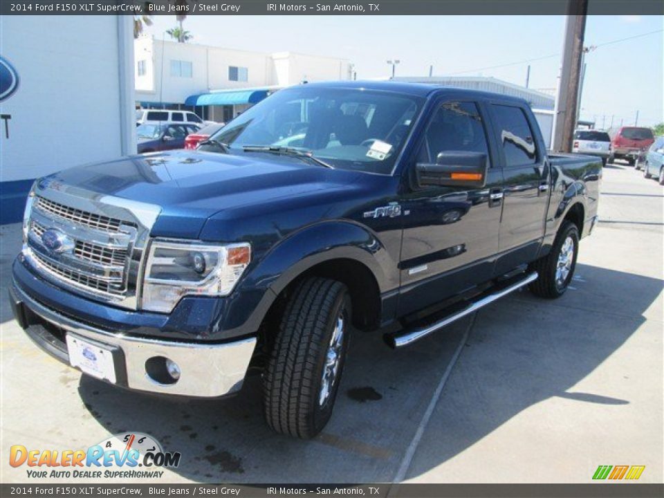2014 Ford F150 XLT SuperCrew Blue Jeans / Steel Grey Photo #1