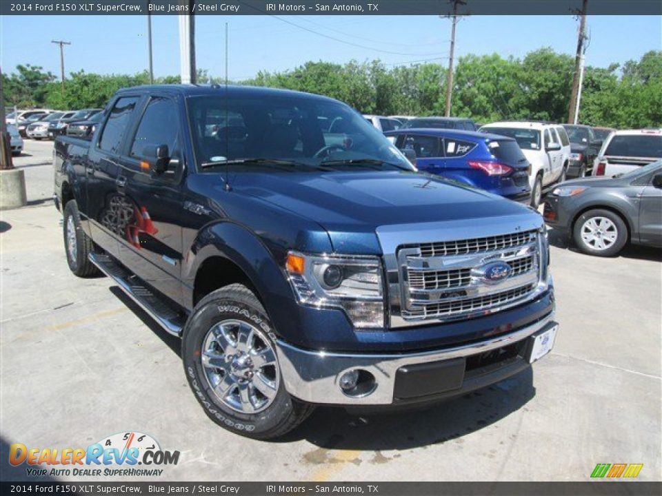 2014 Ford F150 XLT SuperCrew Blue Jeans / Steel Grey Photo #3
