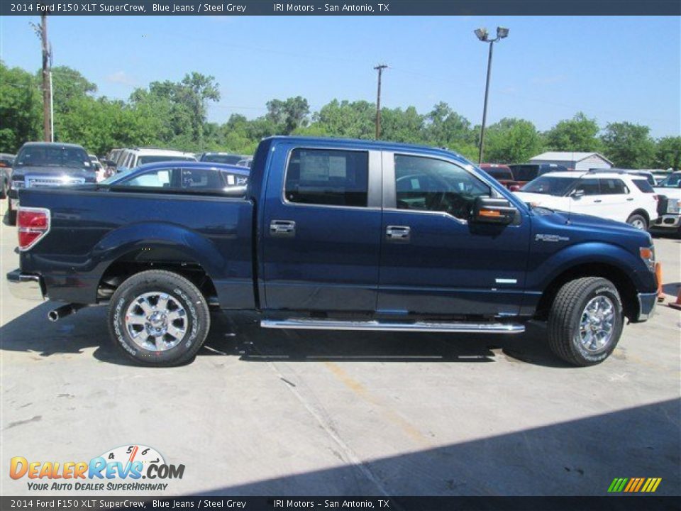 2014 Ford F150 XLT SuperCrew Blue Jeans / Steel Grey Photo #7