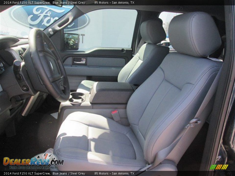 2014 Ford F150 XLT SuperCrew Blue Jeans / Steel Grey Photo #10