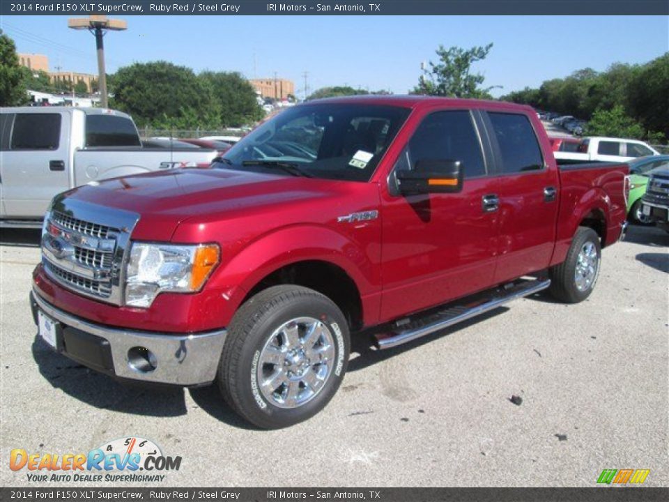 2014 Ford F150 XLT SuperCrew Ruby Red / Steel Grey Photo #1