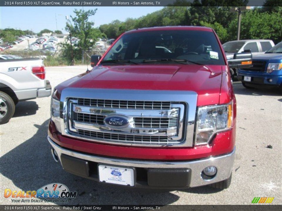 2014 Ford F150 XLT SuperCrew Ruby Red / Steel Grey Photo #2