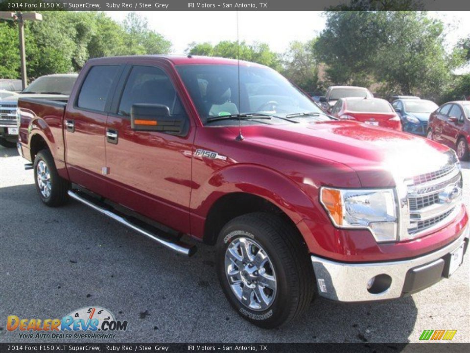 2014 Ford F150 XLT SuperCrew Ruby Red / Steel Grey Photo #9