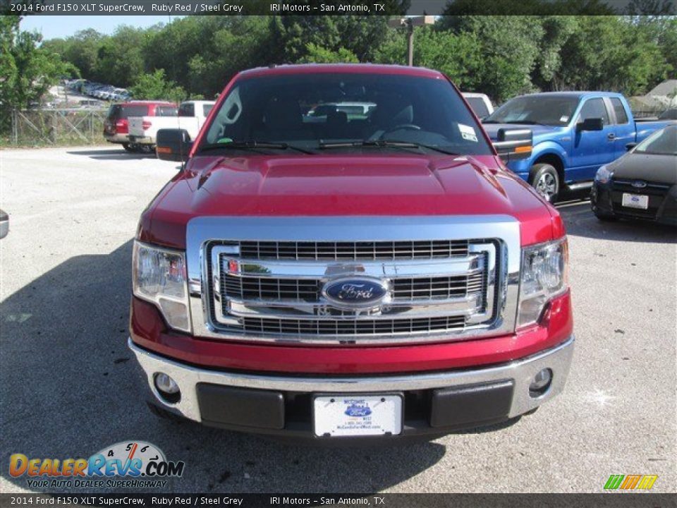 2014 Ford F150 XLT SuperCrew Ruby Red / Steel Grey Photo #10