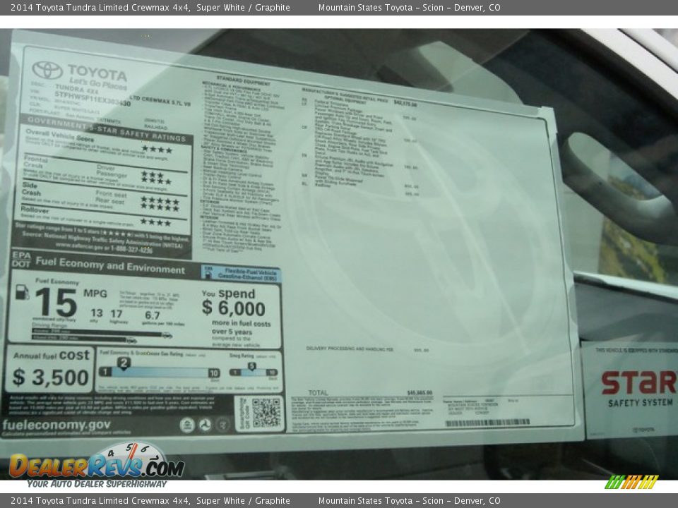 2014 Toyota Tundra Limited Crewmax 4x4 Super White / Graphite Photo #11