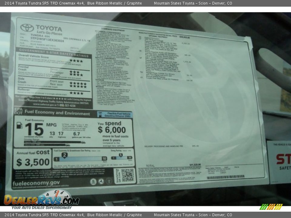 2014 Toyota Tundra SR5 TRD Crewmax 4x4 Blue Ribbon Metallic / Graphite Photo #10