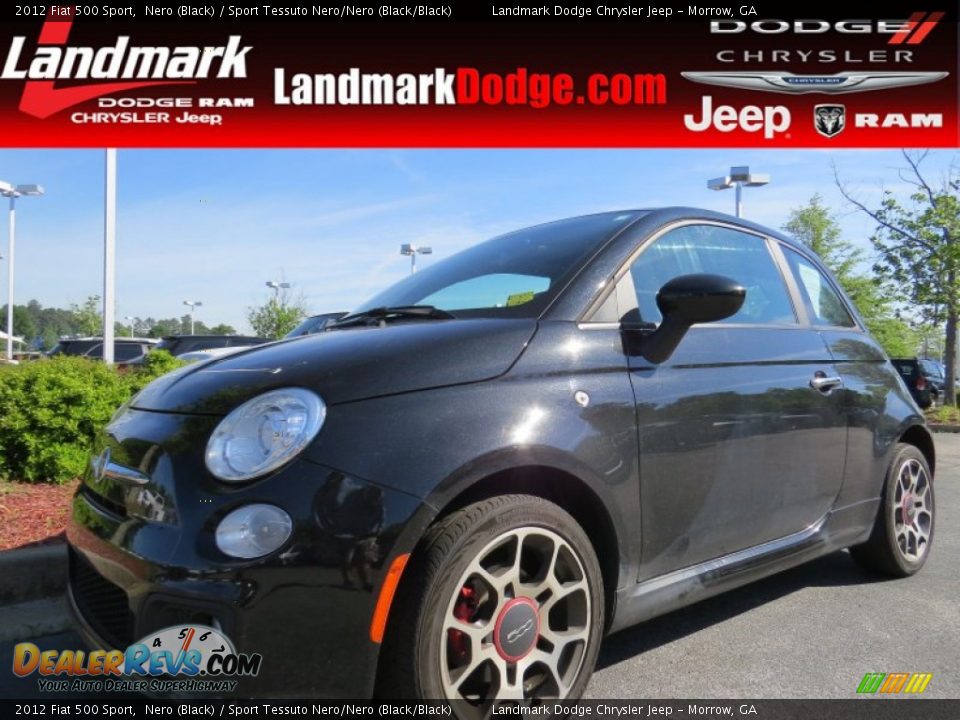 2012 Fiat 500 Sport Nero (Black) / Sport Tessuto Nero/Nero (Black/Black) Photo #1