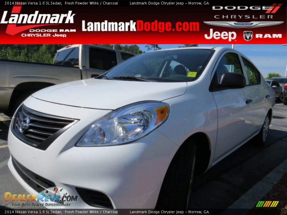 2014 Nissan Versa 1.6 SL Sedan Fresh Powder White / Charcoal Photo #1