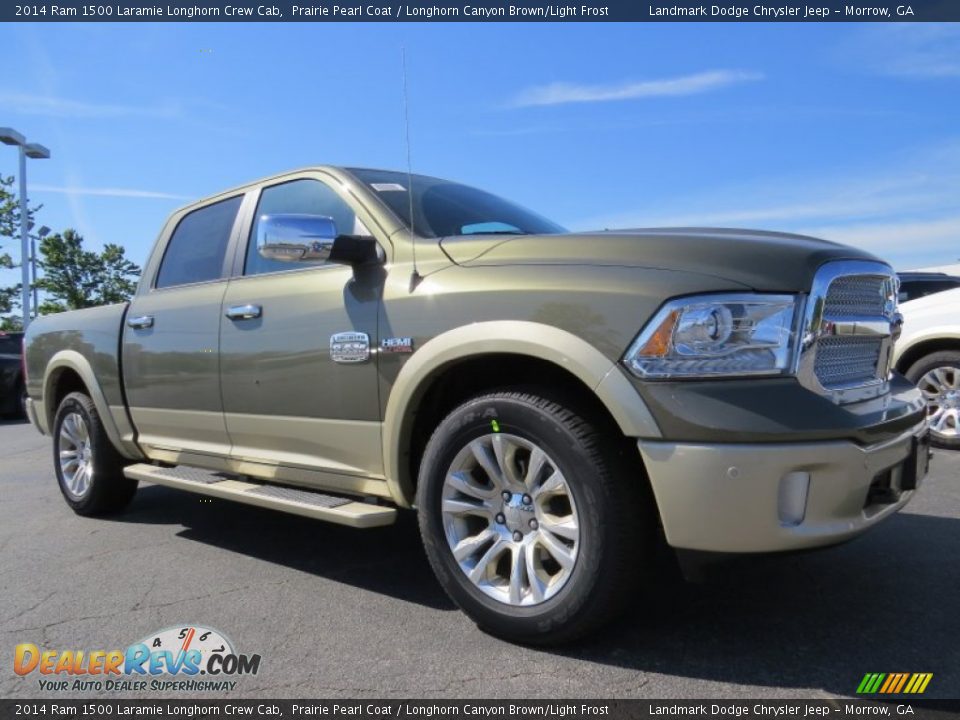 2014 Ram 1500 Laramie Longhorn Crew Cab Prairie Pearl Coat / Longhorn Canyon Brown/Light Frost Photo #4