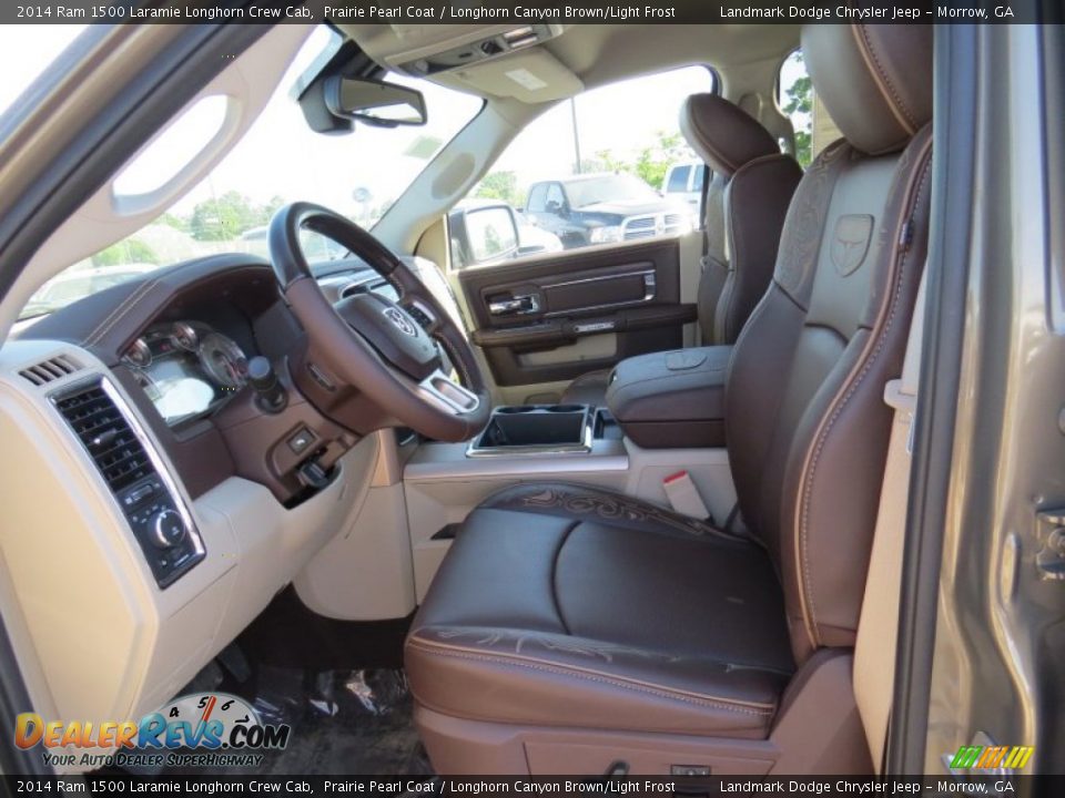 2014 Ram 1500 Laramie Longhorn Crew Cab Prairie Pearl Coat / Longhorn Canyon Brown/Light Frost Photo #7