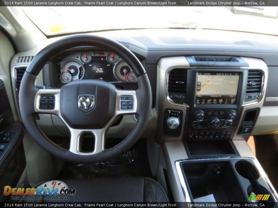 2014 Ram 1500 Laramie Longhorn Crew Cab Prairie Pearl Coat / Longhorn Canyon Brown/Light Frost Photo #9