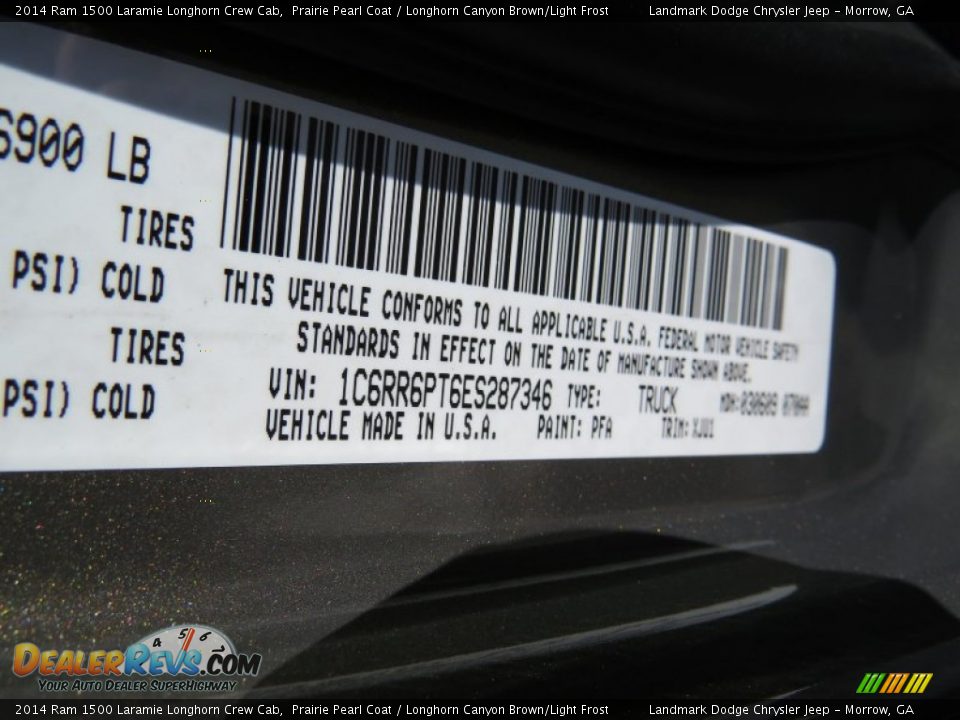 2014 Ram 1500 Laramie Longhorn Crew Cab Prairie Pearl Coat / Longhorn Canyon Brown/Light Frost Photo #11