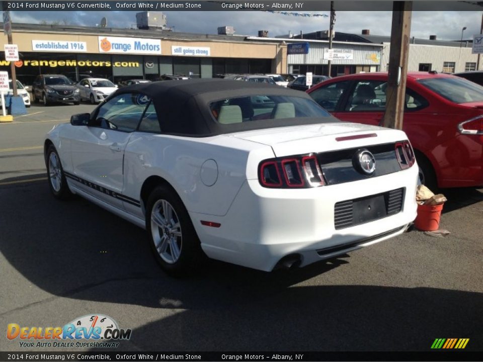 2014 Ford Mustang V6 Convertible Oxford White / Medium Stone Photo #4