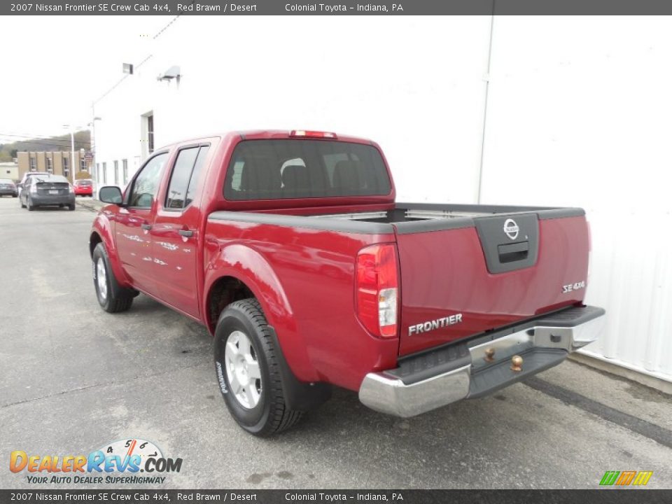 2007 Nissan Frontier SE Crew Cab 4x4 Red Brawn / Desert Photo #4