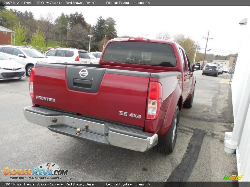 2007 Nissan Frontier SE Crew Cab 4x4 Red Brawn / Desert Photo #7
