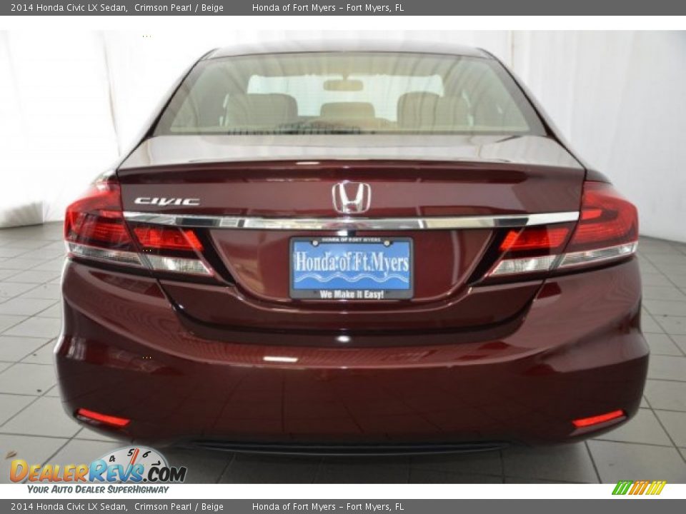 2014 Honda Civic LX Sedan Crimson Pearl / Beige Photo #6