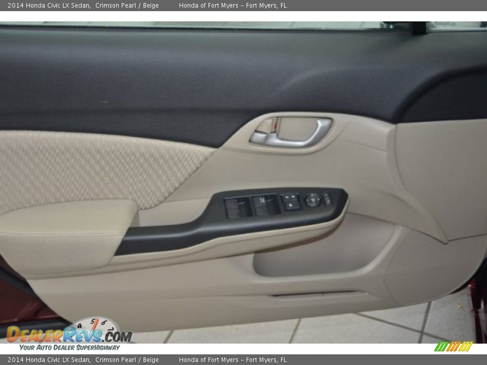 2014 Honda Civic LX Sedan Crimson Pearl / Beige Photo #8