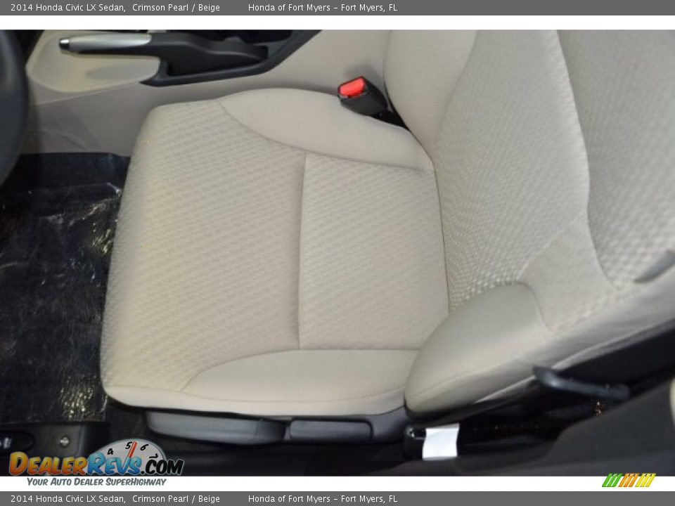 2014 Honda Civic LX Sedan Crimson Pearl / Beige Photo #10