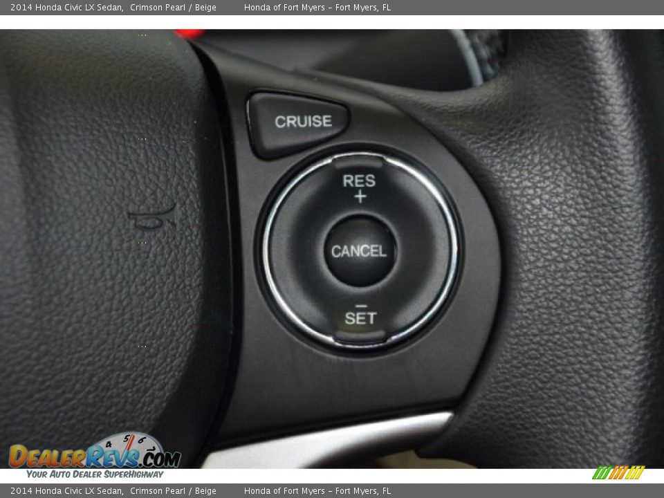 2014 Honda Civic LX Sedan Crimson Pearl / Beige Photo #14