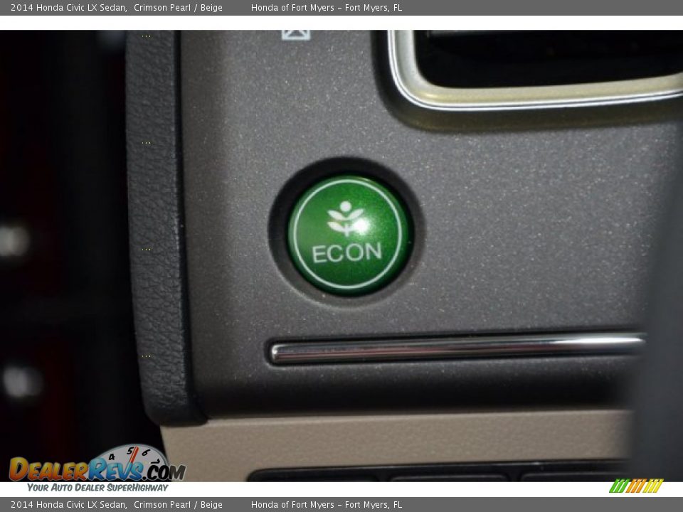 2014 Honda Civic LX Sedan Crimson Pearl / Beige Photo #15