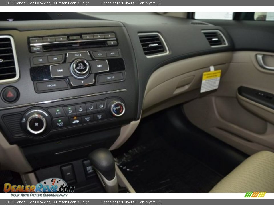 2014 Honda Civic LX Sedan Crimson Pearl / Beige Photo #17