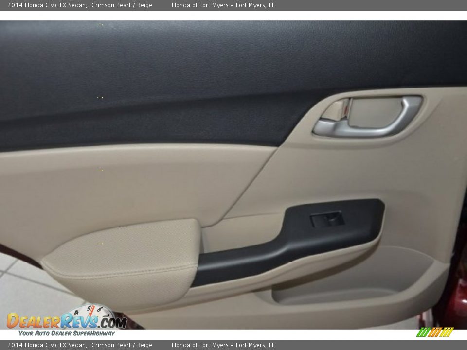 2014 Honda Civic LX Sedan Crimson Pearl / Beige Photo #19