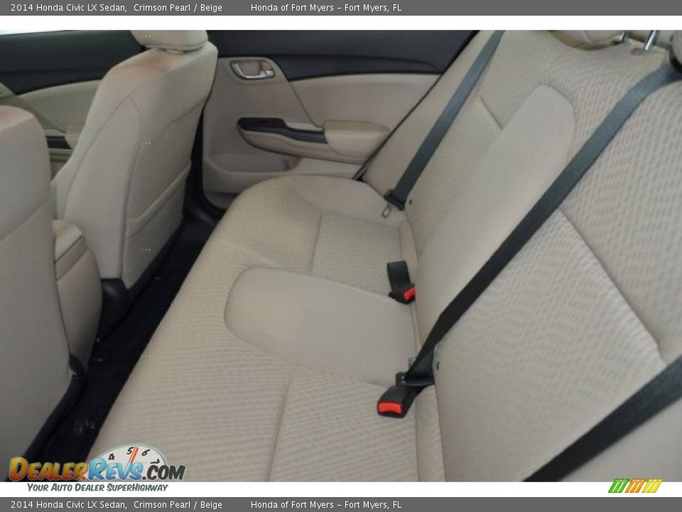 2014 Honda Civic LX Sedan Crimson Pearl / Beige Photo #20