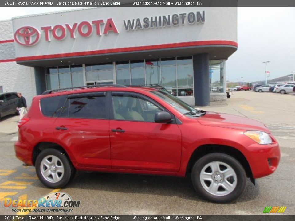 2011 Toyota RAV4 I4 4WD Barcelona Red Metallic / Sand Beige Photo #2