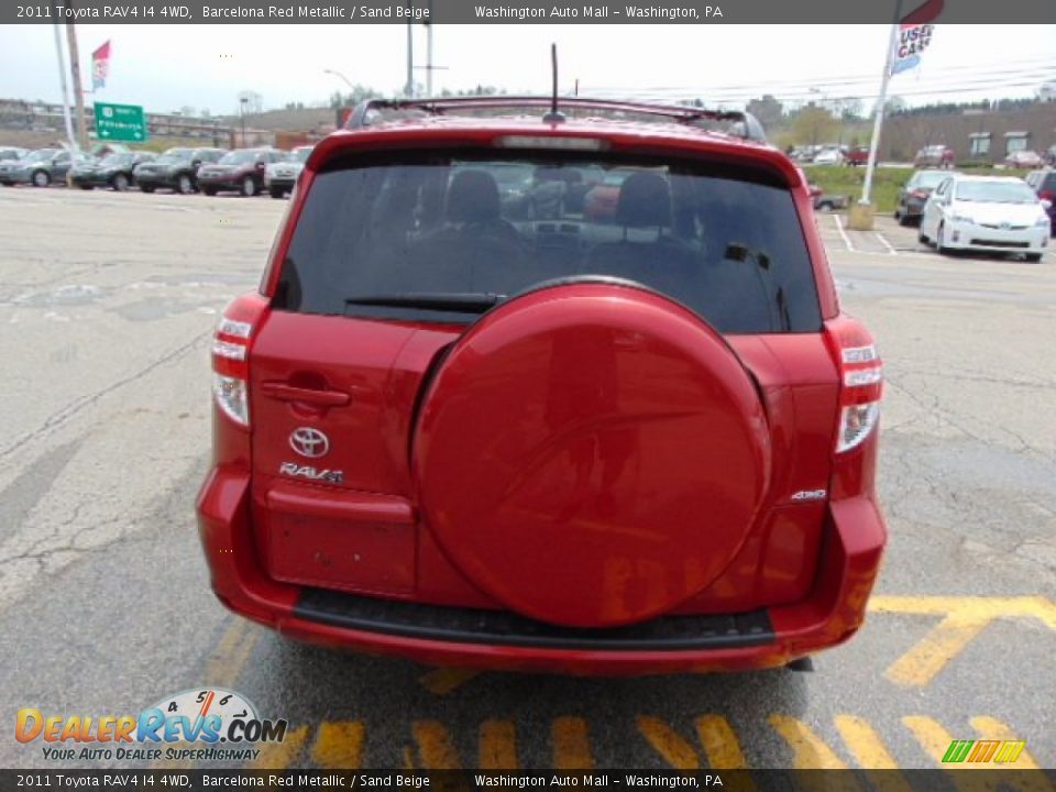 2011 Toyota RAV4 I4 4WD Barcelona Red Metallic / Sand Beige Photo #8