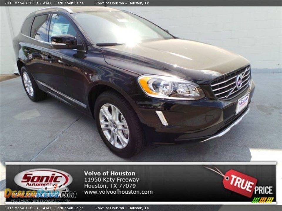 2015 Volvo XC60 3.2 AWD Black / Soft Beige Photo #1